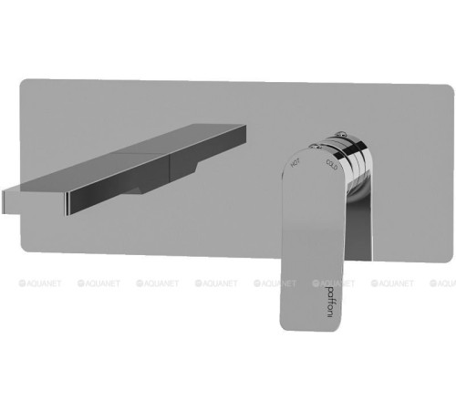Смеситель для раковины встраиваемый Paffoni Tilt накладка 250x100 мм излив 200 мм steel looking TI105ST