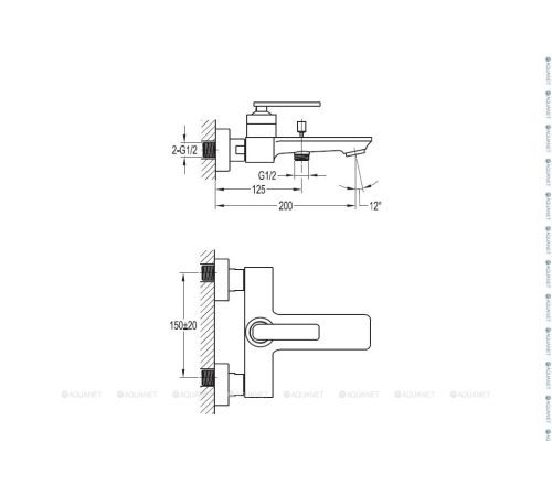 Смеситель для ванны с душем Cezares City CITY-F-VD-01