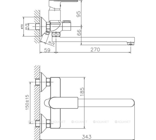 Смеситель для ванны с душем Haiba пепельный HB22505-3