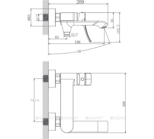 Смеситель для ванны Haiba HB60553 хром HB60553
