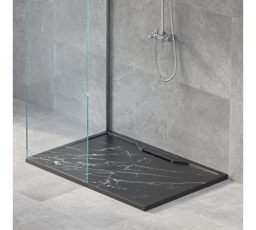 Душевой поддон прямоугольный RGW Stone Tray Elite STE MB 800x1000 мм черный мрамор 52342810-14
