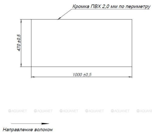 Столешница Aquanet Порто 470x1000 мм дуб беленый 00209187