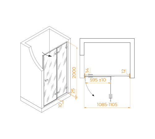 Душевая дверь RGW Stilvoll SV-004 110x200 см хром 353200411-11