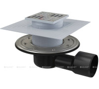 Трап для душа AlcaPlast APV3344 105x105 мм боковой выпуск решетка нерж. сталь APV3344