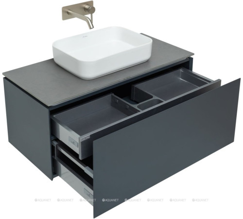 Тумба под раковину Allen Brau INFINITY 100 см 1+1 антрацит матовый 1.21004.AM