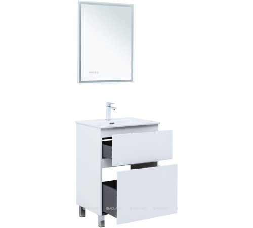 Тумба под раковину Aquanet Алвита New 60 напольная 2 ящика белый матовый 00344132