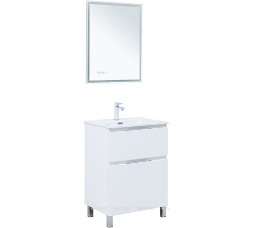 Тумба под раковину Aquanet Алвита New 60 напольная 2 ящика белый матовый 00344132