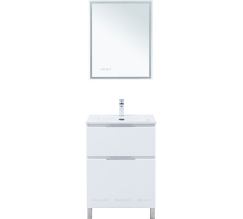 Тумба под раковину Aquanet Алвита New 60 напольная 2 ящика белый матовый 00344132