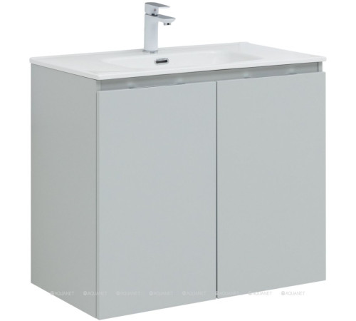 Тумба под раковину Aquanet Алвита new 80 подвесная 2 двери серый 00277528