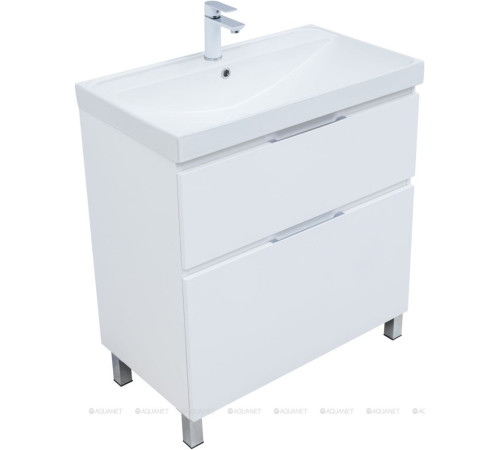 Тумба под раковину Aquanet Алвита new 80 напольная 2 ящика белый матовый 00344134