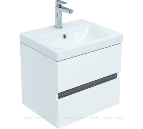 Тумба под раковину Aquanet Беркли 50 белый глянец/дуб рошелье 00254288