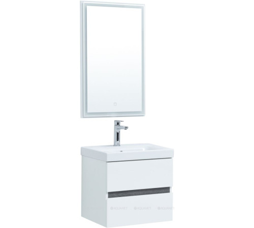 Тумба под раковину Aquanet Беркли 50 белый глянец/дуб рошелье 00254288