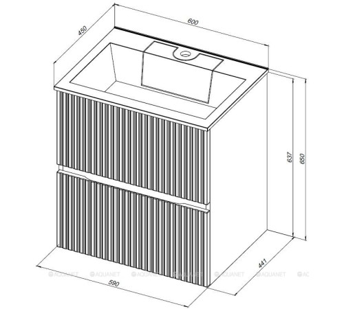 Тумба под раковину Aquanet Джейн 60 белый матовый 00313284