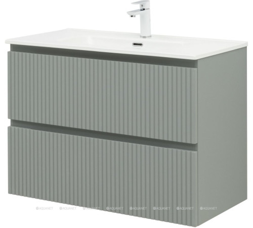 Тумба под раковину Aquanet Джейн 90 (Flat) мисти грин 00335435