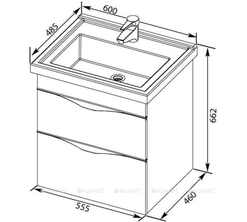 Тумба под раковину Aquanet Эвора 60 дуб антик 00183000