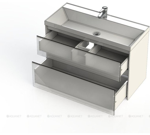 Тумба под раковину Aquanet Гласс 100 белый 00235664