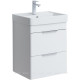 Тумба под раковину Aquanet Ирис new 50 подвесная 2 ящика белый глянец 00310143