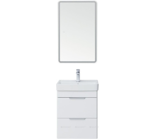 Тумба под раковину Aquanet Ирис new 50 подвесная 2 ящика белый глянец 00310143
