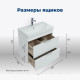 Тумба под раковину Aquanet Ирис new 50 подвесная 2 ящика белый глянец 00310143