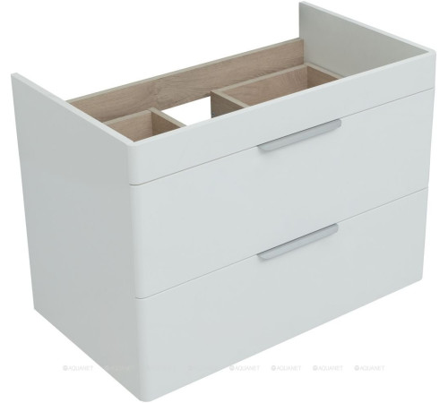 Тумба под раковину Aquanet Ирис new 80 подвесная 2 ящика белый глянец 00310146
