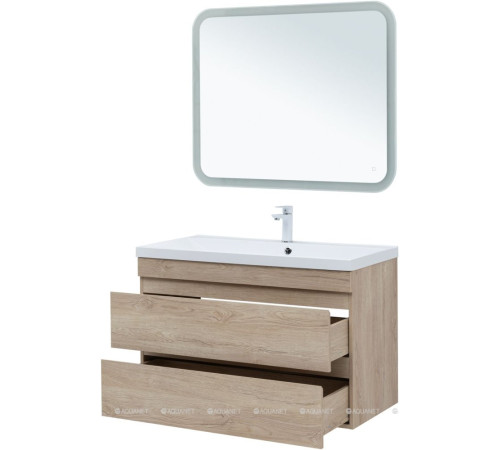 Тумба подвесная Aquanet Нота new 100 дуб светлый 00334200