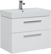 Тумба под раковину Aquanet Nova 75 2 ящика белый глянец 00242262