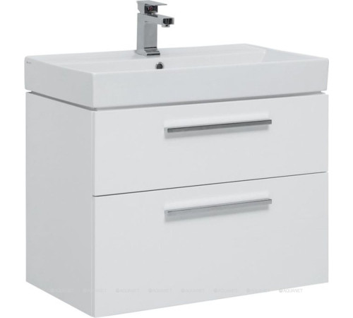 Тумба под раковину Aquanet Nova 75 2 ящика белый глянец 00242262