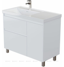 Тумба под раковину Aquanet Nova Lite 2.0 100 L напольная белый глянец 00346341