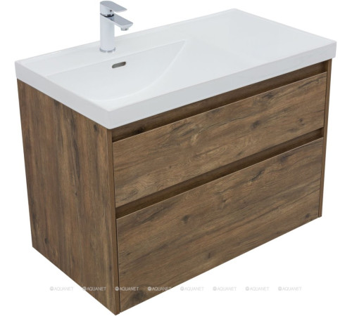 Тумба под раковину Aquanet Nova Lite 2.0 90 L 2 ящика дуб рустикальный 00346318