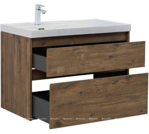 Тумба под раковину Aquanet Nova Lite 2.0 90 L 2 ящика дуб рустикальный 00346318