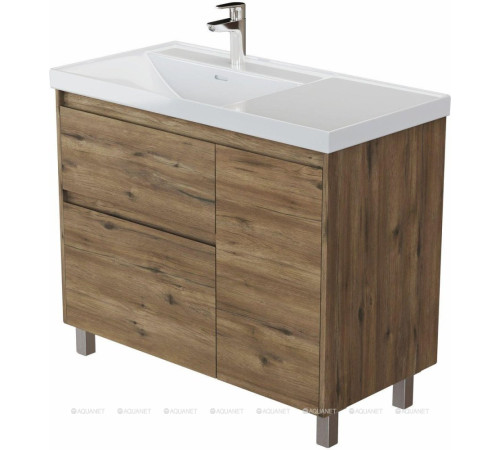 Тумба под раковину Aquanet Nova Lite 2.0 90 L напольная дуб рустикальный 00346346