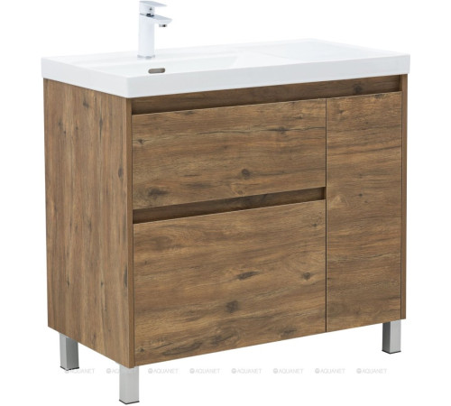 Тумба под раковину Aquanet Nova Lite 2.0 90 L напольная дуб рустикальный 00346346