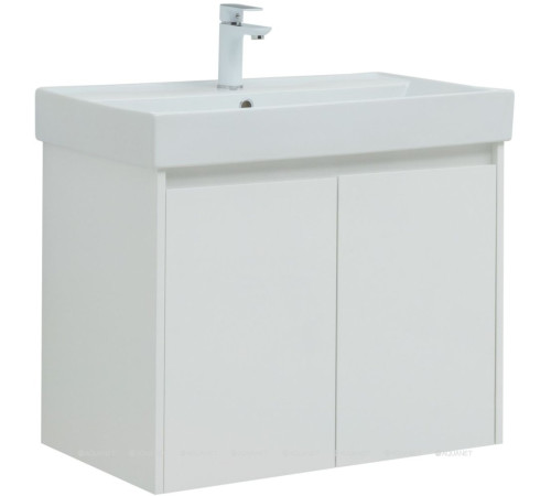 Тумба под раковину Aquanet Nova Lite 75 2 двери белый глянец 00298850