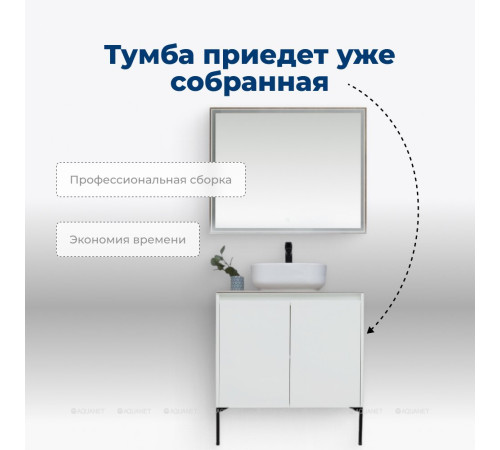 Тумба под раковину Aquanet Nova Lite 75 2 двери белый глянец 00298850