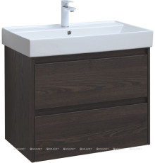 Тумба под раковину Aquanet Nova Lite 75 2 ящика дуб черный 00287895