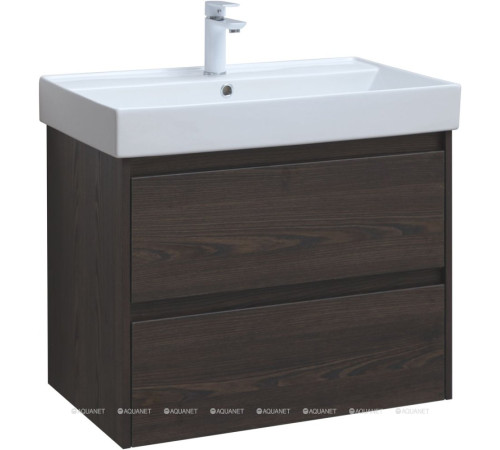 Тумба под раковину Aquanet Nova Lite 75 2 ящика дуб черный 00287895