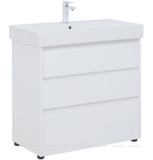 Тумба под раковину Aquanet Nova Lite 85 3 ящика белый глянец Slim Synergy 00302475