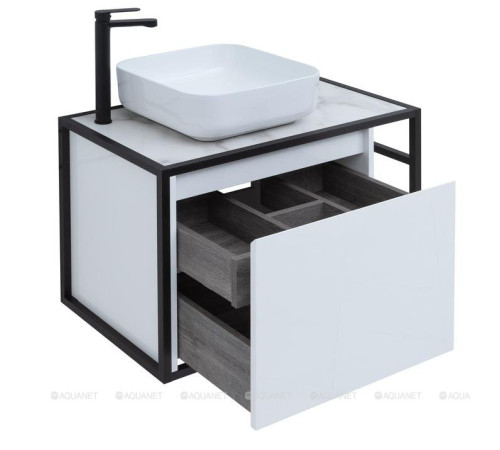 Тумба под раковину Aquanet Nova Lite LOFT 75 L белый глянец 00261650