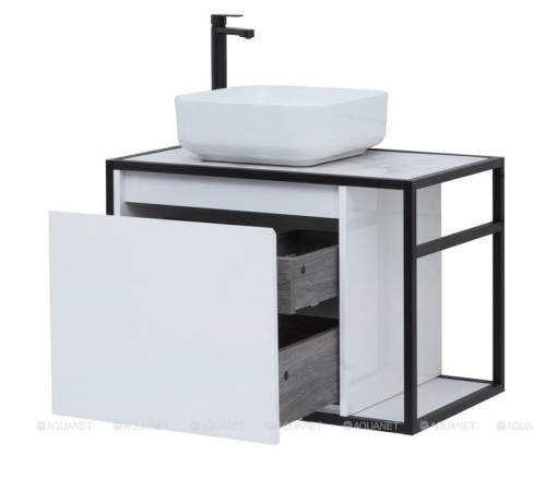 Тумба под раковину Aquanet Nova Lite LOFT 75 L белый глянец 00261650