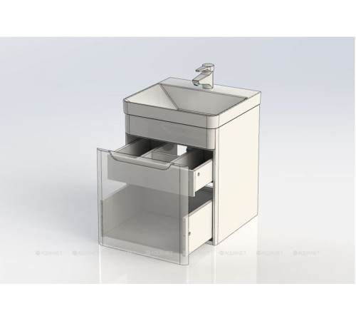 Тумба под раковину Aquanet София 50 белый глянец 00201745