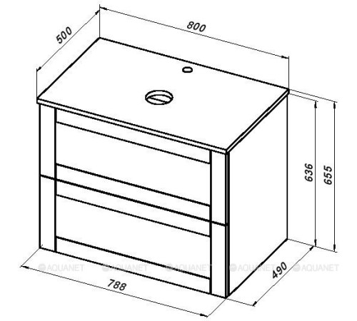 Тумба под раковину Aquanet Терра 80 маренго 00313245