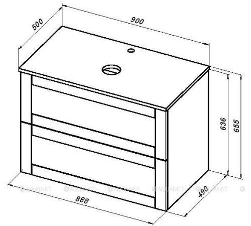 Тумба под раковину Aquanet Терра 90 маренго 00313246