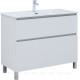 Тумба под раковину напольная Aquanet Вега 100 2 ящика белый глянец 00344125