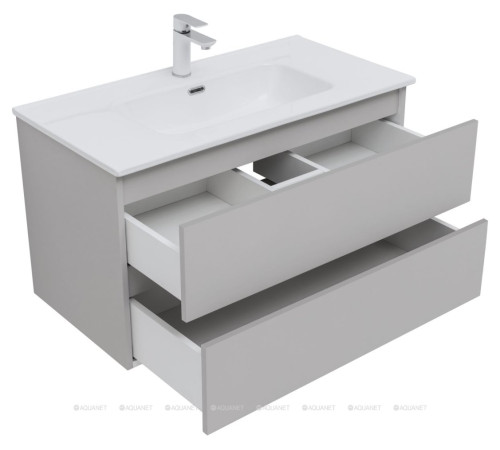 Тумба под раковину Aquanet Вега 2.0 90 2 ящика бежевый 00337944
