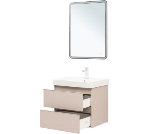 Тумба под раковину Aquanet Вега 60 подвесная 2 ящика бежевый 00329583