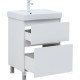 Тумба под раковину Aquanet Вега 60 напольная 2 ящика белый глянец 00344121