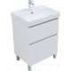 Тумба под раковину Aquanet Вега 60 напольная 2 ящика белый глянец 00344121