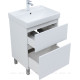 Тумба под раковину Aquanet Вега 60 напольная 2 ящика белый глянец 00344121