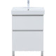 Тумба под раковину Aquanet Вега 60 напольная 2 ящика белый глянец 00344121