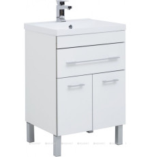 Тумба под раковину Aquanet Верона 58 напольная 1 ящик 2 двери белый 00182507